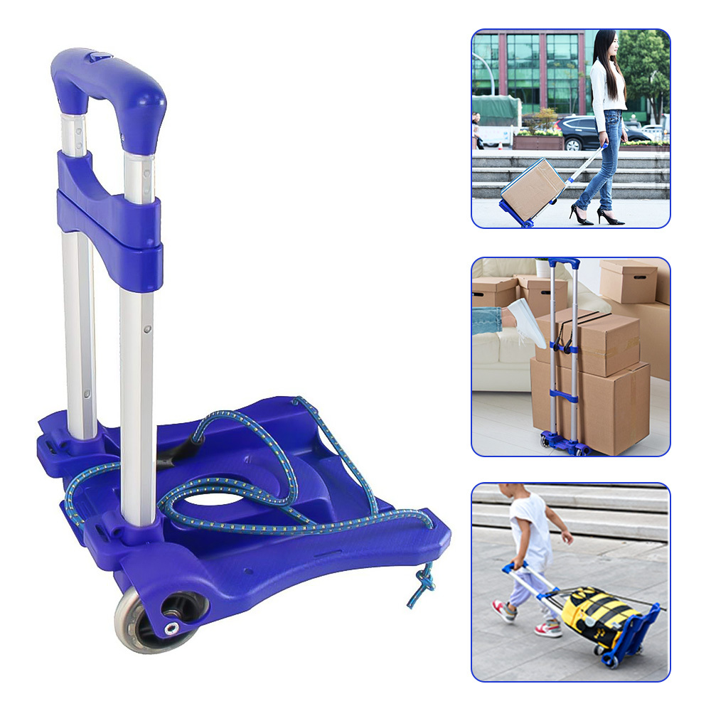 Image of Heavy-duty Folding Hand Truck - 50kg/110 Lbs Capacity, Lightweight Aluminum Frame, Folding Cart With Sturdy Handle, For Moving, Gardening, For Home - Ideal For Indoor/outdoor Use, Utility