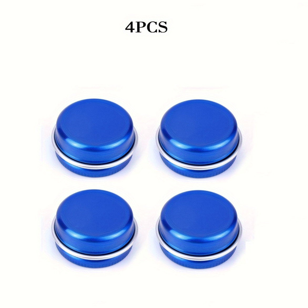Set Of 4 Blue Aluminum Jars With Screw Tops, Ideal For Storing Jewelry, Cosmetics, And Other Items - Compact Metal Containers With A Reliable Lid