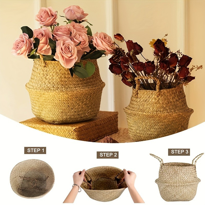 

Hand-woven Vine Basket - Vase Design For Home Decor, Plants & Storage, Box,cabinet,rack For Outdoor Storage