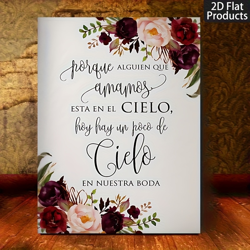 TEMU 2D, Pósters e Planos 2D, 2D, Un Póster que una Boda Española | Con de Madera y de Pared, Es para Decorar , Salas, Los Tamaños Son