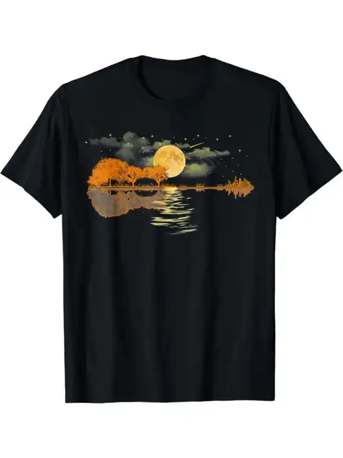 Here Comes The Sun Guitar Shadow Sunset T-Shirt Here Comes The Sun Guitar Shadow Sunset T-Shirt