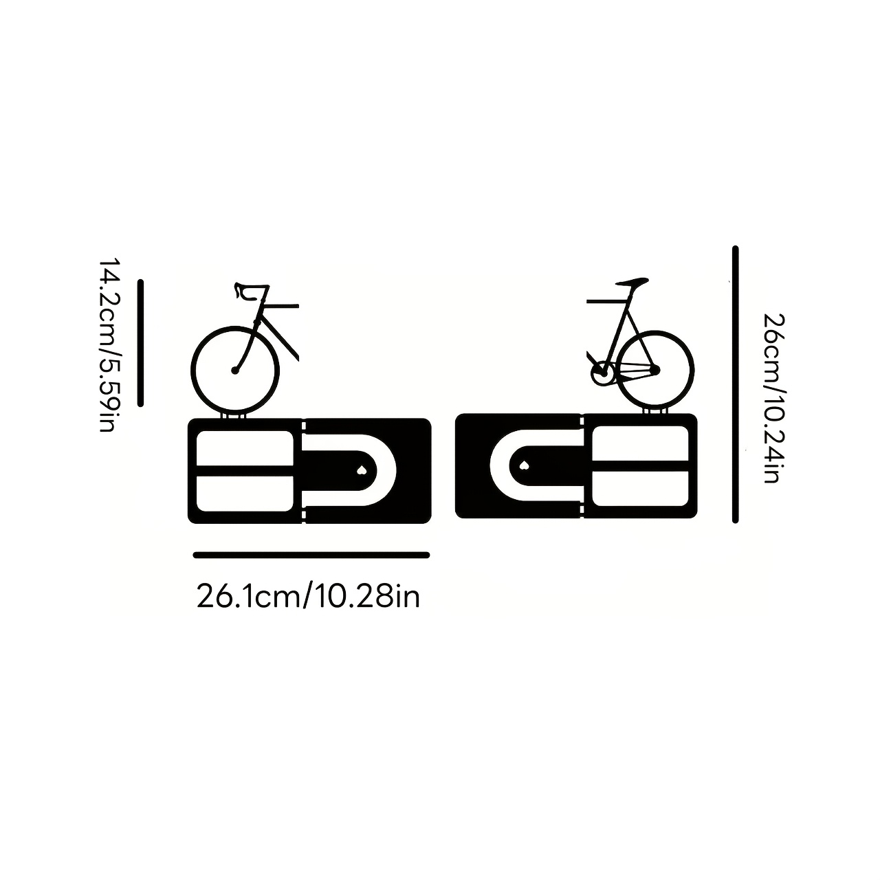 TEMU 2pcs Black Metal Bookshelf - Non-slip Desktop Organizer With Bicycle Design, Suitable For Bookshelves, Office, Home, And School Office And Home