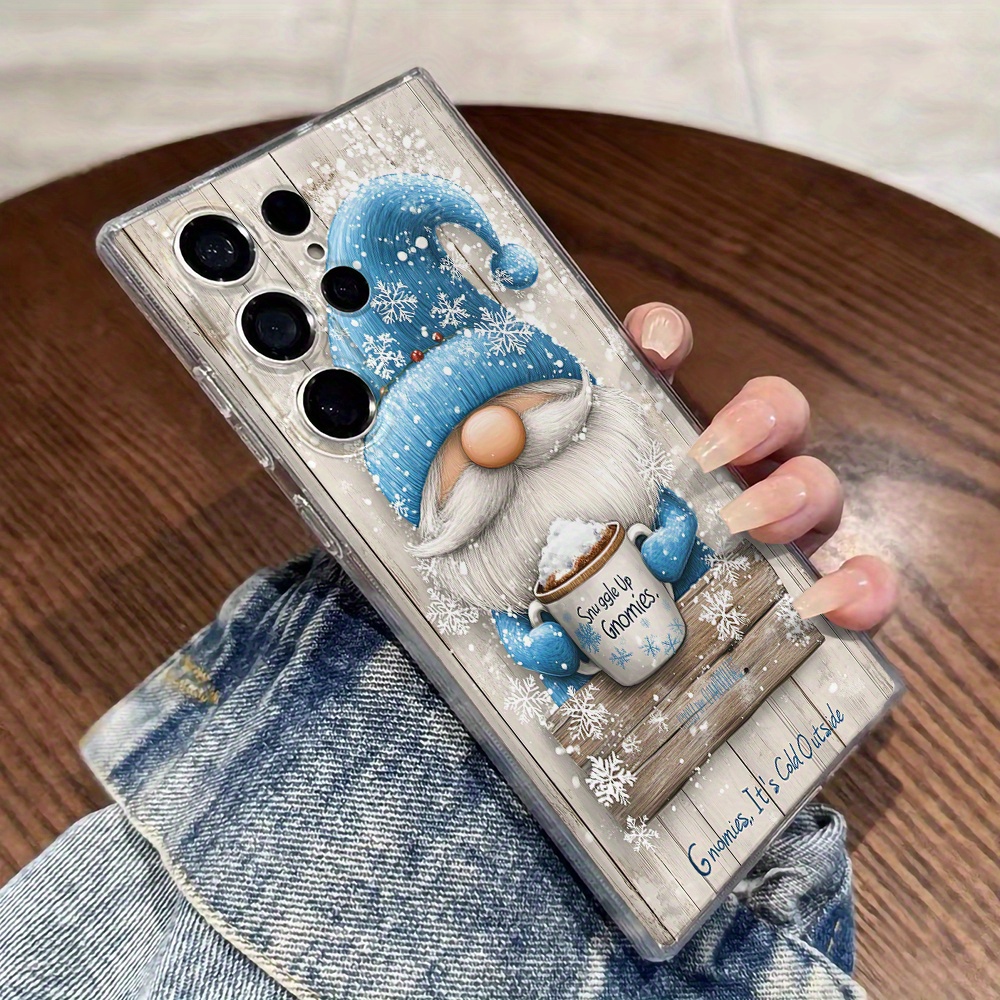 TEMU Phone Case: Christmas Winter Snow Gnome Hot Chocolate Cute Phone Case For Galaxy S25/s24/s23/s22/s21 /s23+/s23 Fe/s22+/s21+/s21 Fe/note 10/note