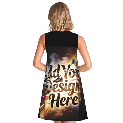 custom your own design sleeveless dress with personalized face photo logo text pajama parties dress up events adult novelty parties team matching outfits birthdays bachelorette parties holiday unique gift for ladies