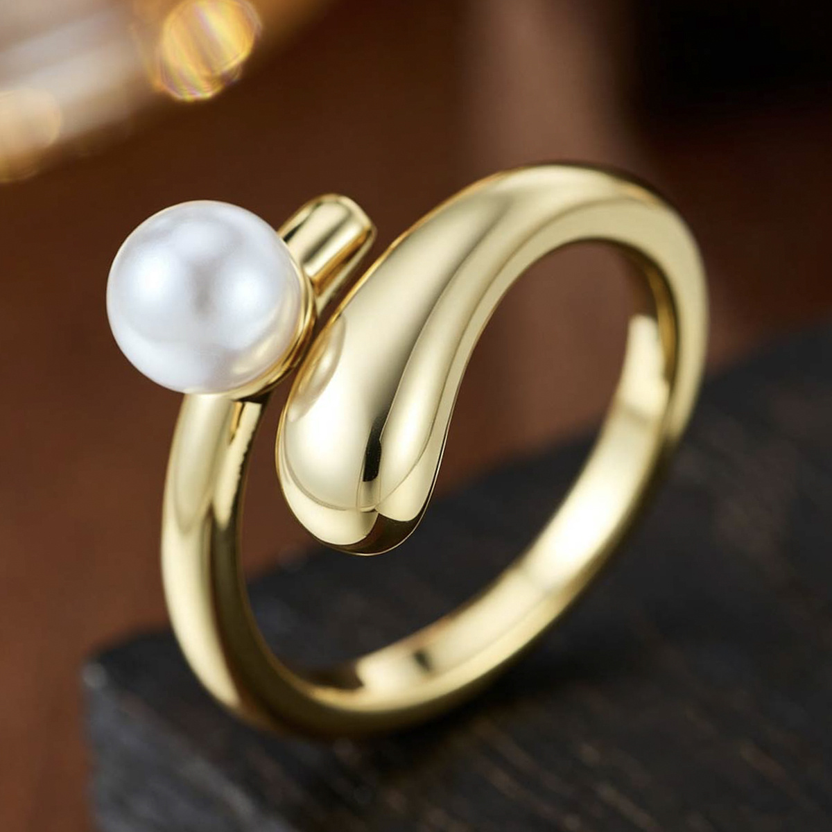 French Elegant Irregular Twisted Open Ring, Light Luxury Gift