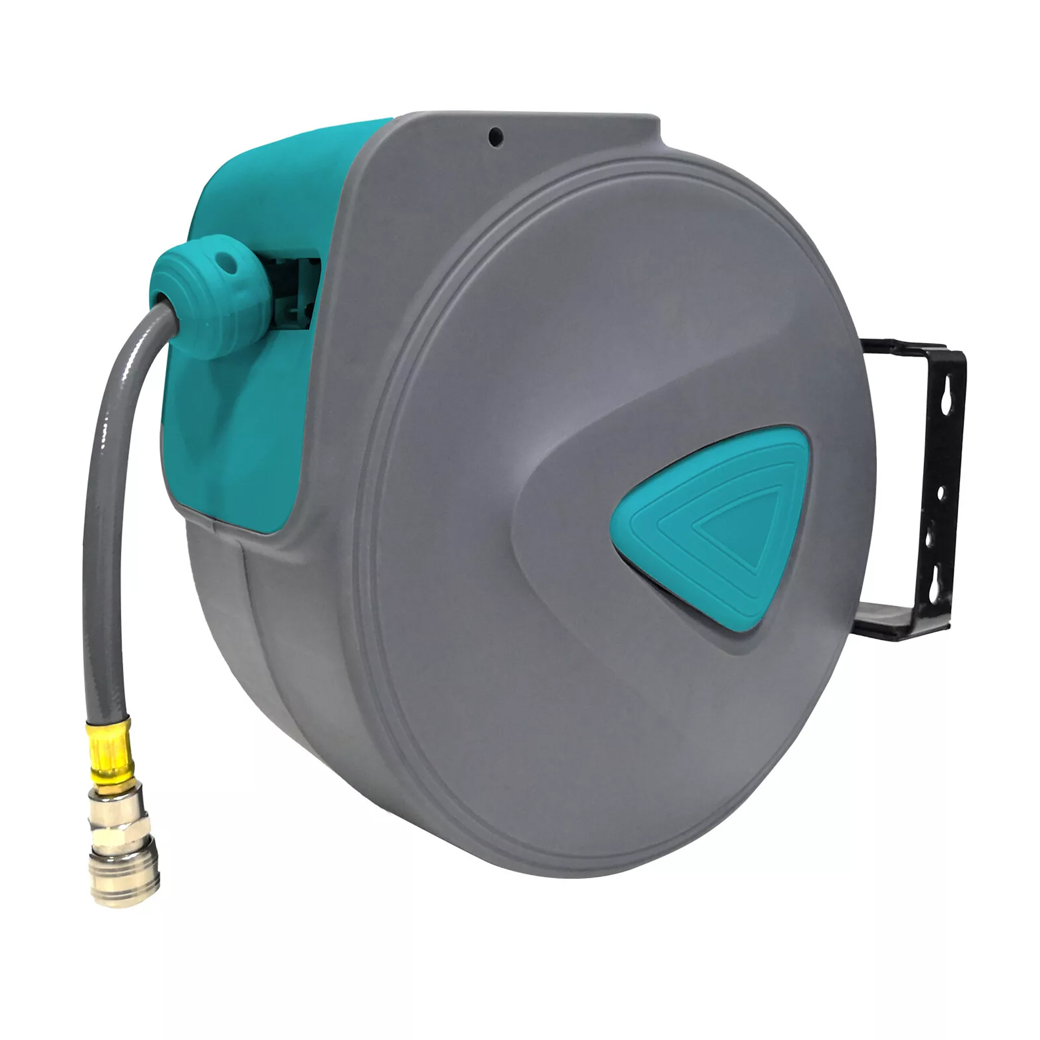 TEMU Soporte de manguera para pared con carrete de manguera neumático y conexión automática de 1/4''