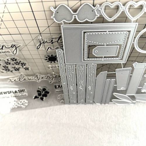 notes clear stamp and metal cutting dies sets for diy scrapbooking photo album decorative