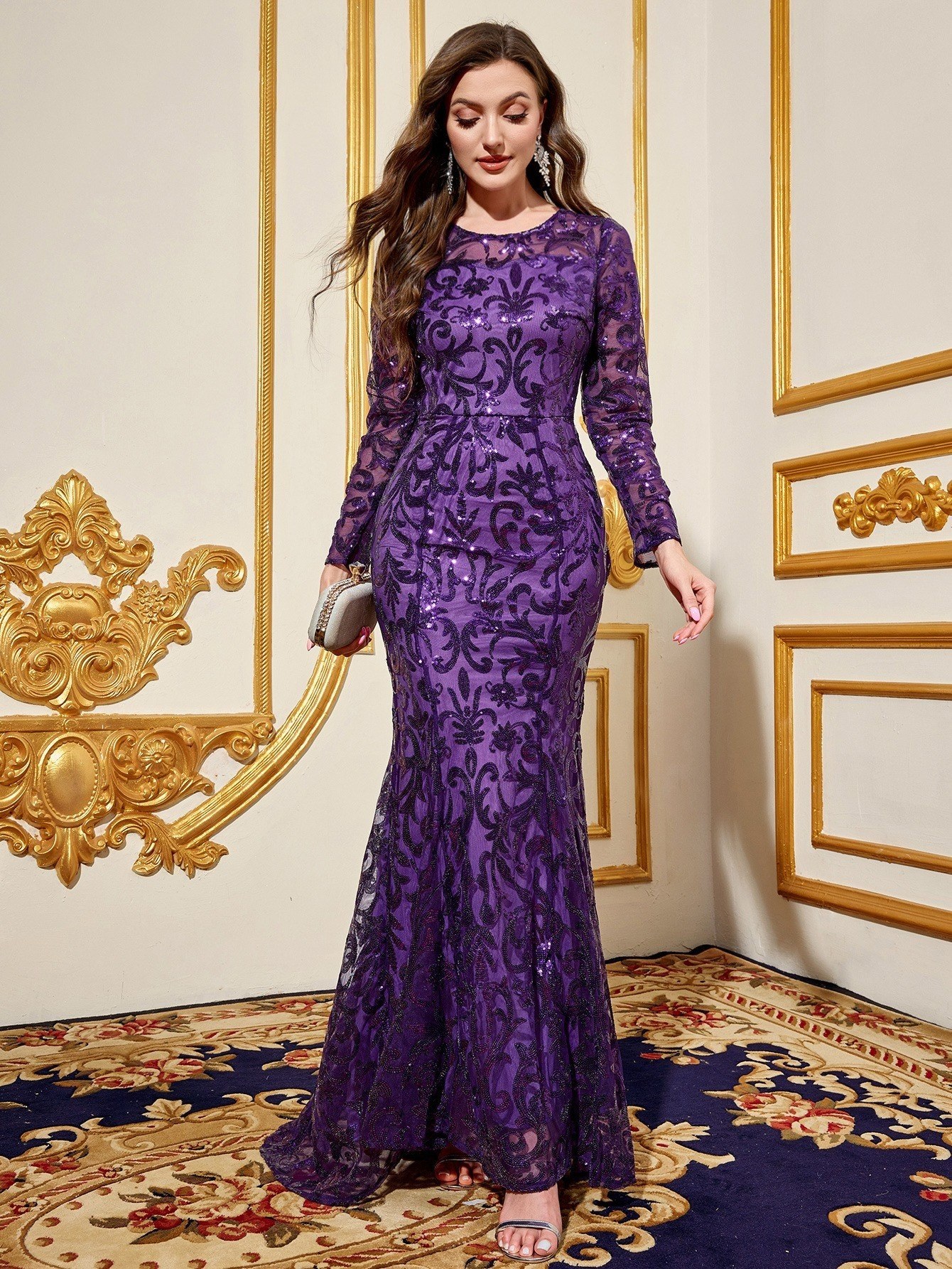 fitted lace wedding dress Autumn Gown - Stretch Satin Halter Fitted Dress main image 1