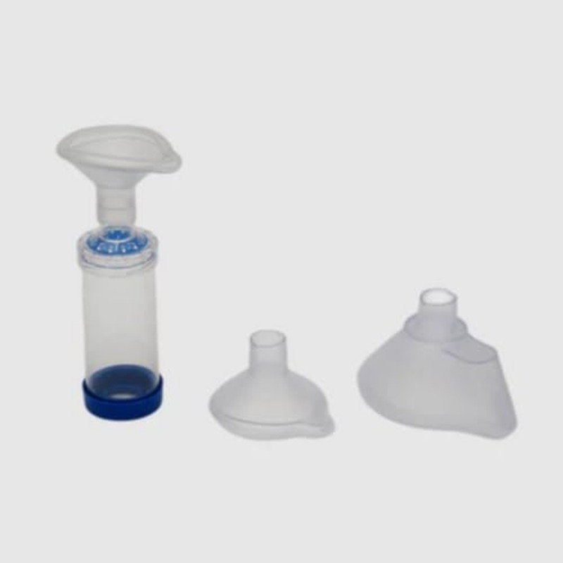 MedeScan 2-in-1 Anti-Static Inhaler Spacer Chamber with Soft Silicone Masks - MDI Compatible Medication Device for /COPD, (s &), Portable Respiratory Medication Delivery System