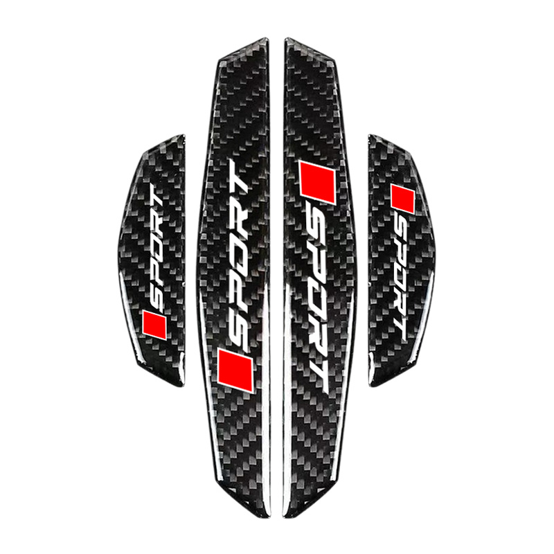 TEMU 4pcs Carbon Fiber Car Door Protector Strips- Self-adhesive Scratch-resistant Heavy-duty Board, Suitable For All Car Models( And Stick