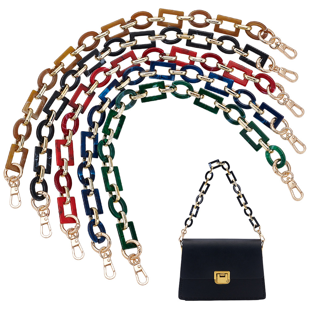 TEMU Cadenas y Piezas de Repuesto para GLOBLELAND, 5 Piezas, Adecuadas para de Joyería, Cadenas de de Plástico CCB y Acrílico con Cierres Giratorios