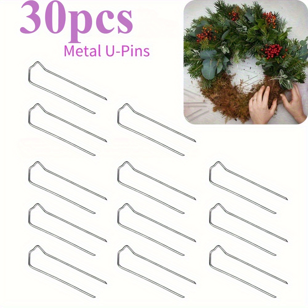 TEMU 30 Goupilles en Métal Multifonctionnelles Robustes de U - Épingles Florales pour Plantes avec Crochets en U, Adaptées aux Plantes Grimpantes,