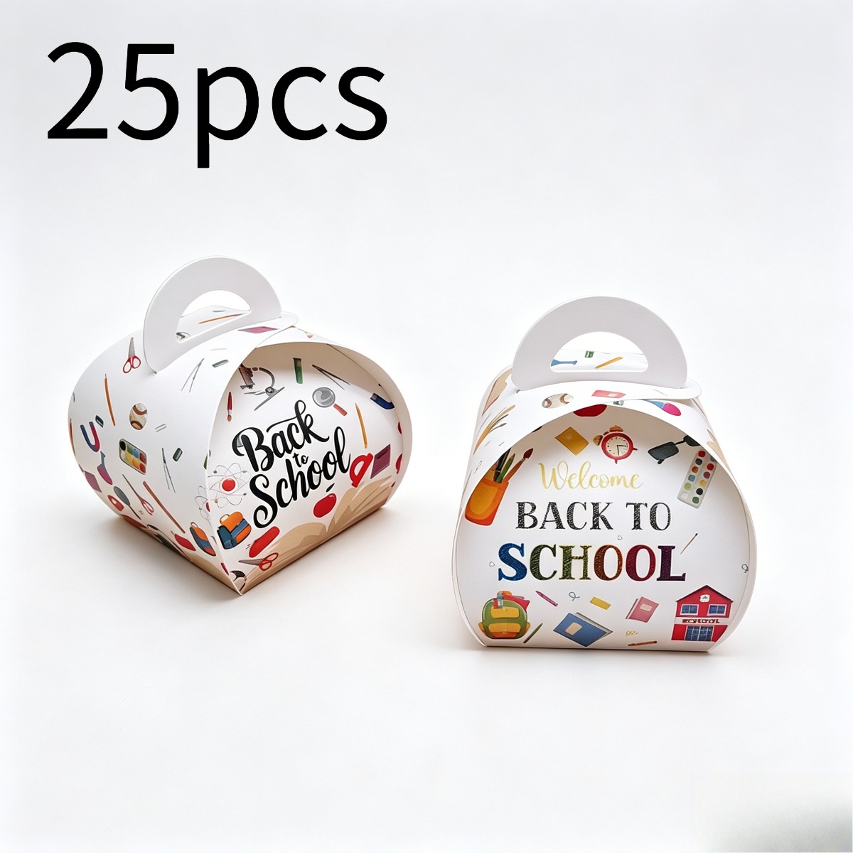 TEMU Gift For Her/him 25pcs Back To School Theme Treat Boxes, Handheld Party Favor Boxes For Events, Gatherings And Small Gift Packaging
