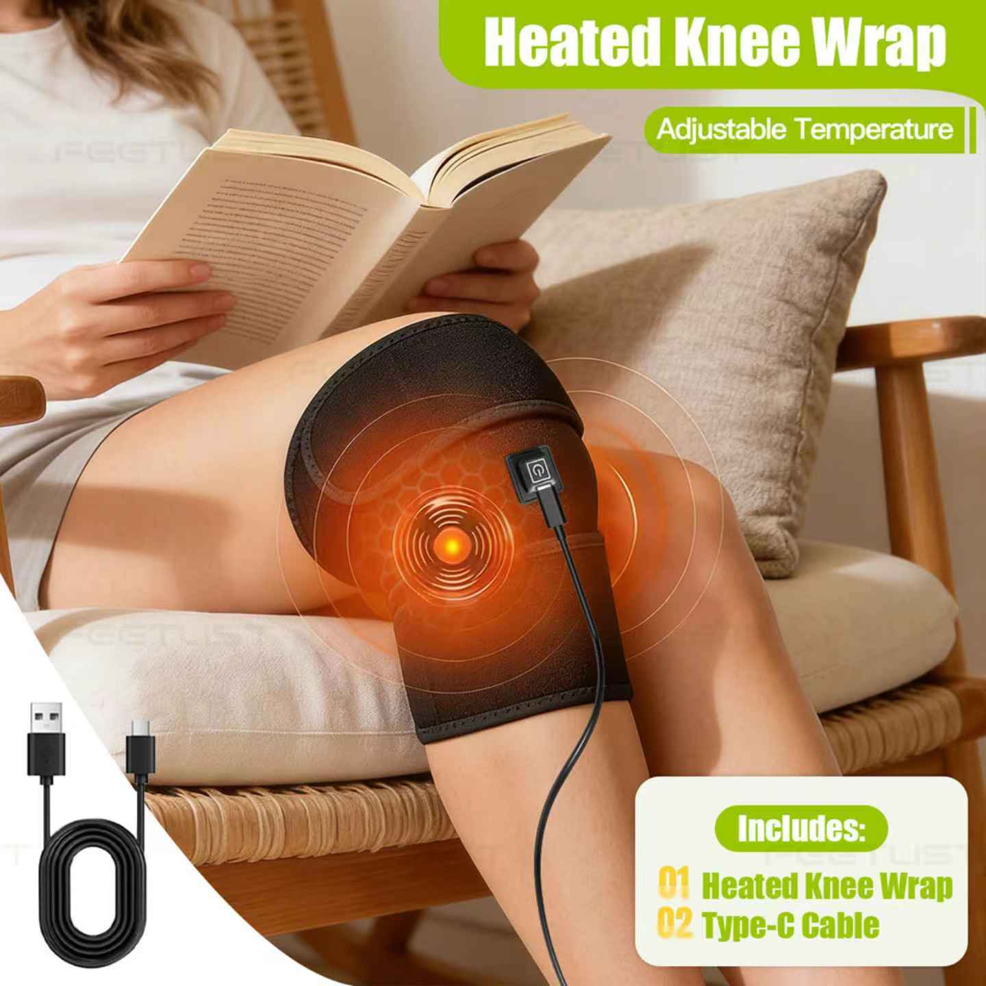 TEMU Knee Heating Pad | Relax Your Knees And Keep Them Warm | A Gift Suitable For Men And Women | Suitable For Home Use, , Heat-insulating, Soft
