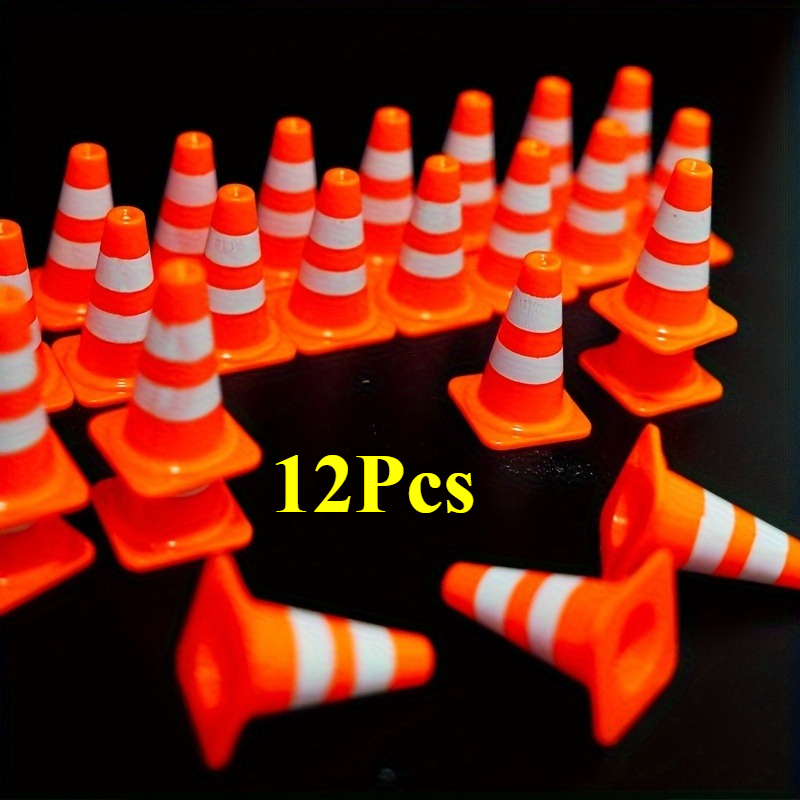Image of 12 Mini Traffic Cones, Plastic Roadblock Sign Toys, Simulated Traffic Scene Props, Christmas Gift Fillers, Winter Room Decorations, Ideal For New Year And Easter