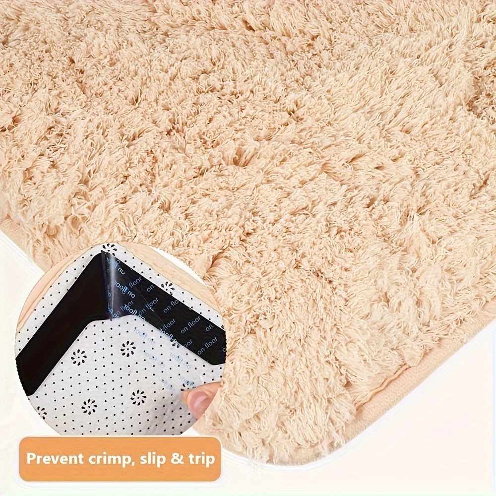 10 pack double sided   carpet gripper tape non slip washable area rug tape reusable corner clips for hardwood and tile floors room use pc material details 3