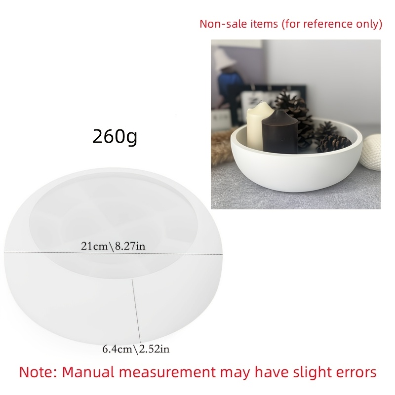 TEMU Resin Silicone Mold, Extra-large Smooth Bowl Diy Silicone Mold, Used To Make Plaster Molds For Storage Bowls, Candle Bowls, Or Decorative Items,