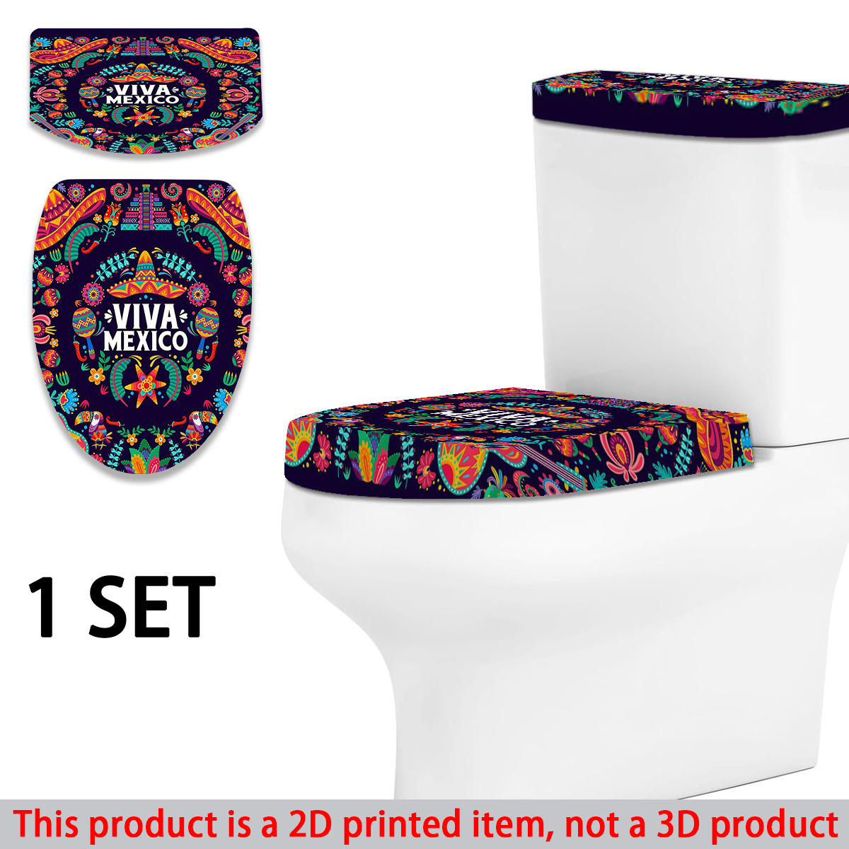 Juego de 1 asiento de inodoro con estampado de planos 2D del, funda de asiento elástica de total, funda elástica…: retailer-supplied image