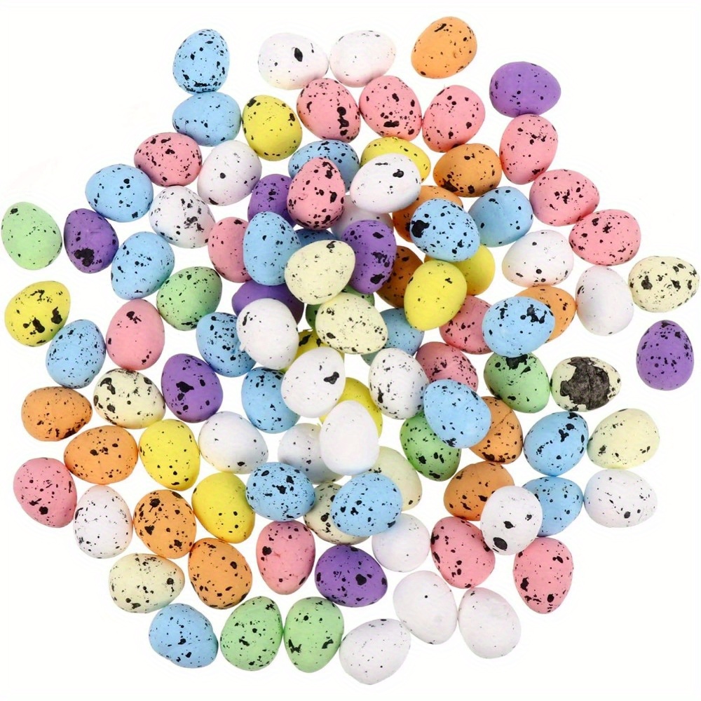 

50pcs Decorative Artificial Foam Eggs - No Electricity Required, Featherless, For Easter Seasonal Decor, Diy Crafts, Party Decorations, And Garden Bird Nest Ornaments - Assorted Colors