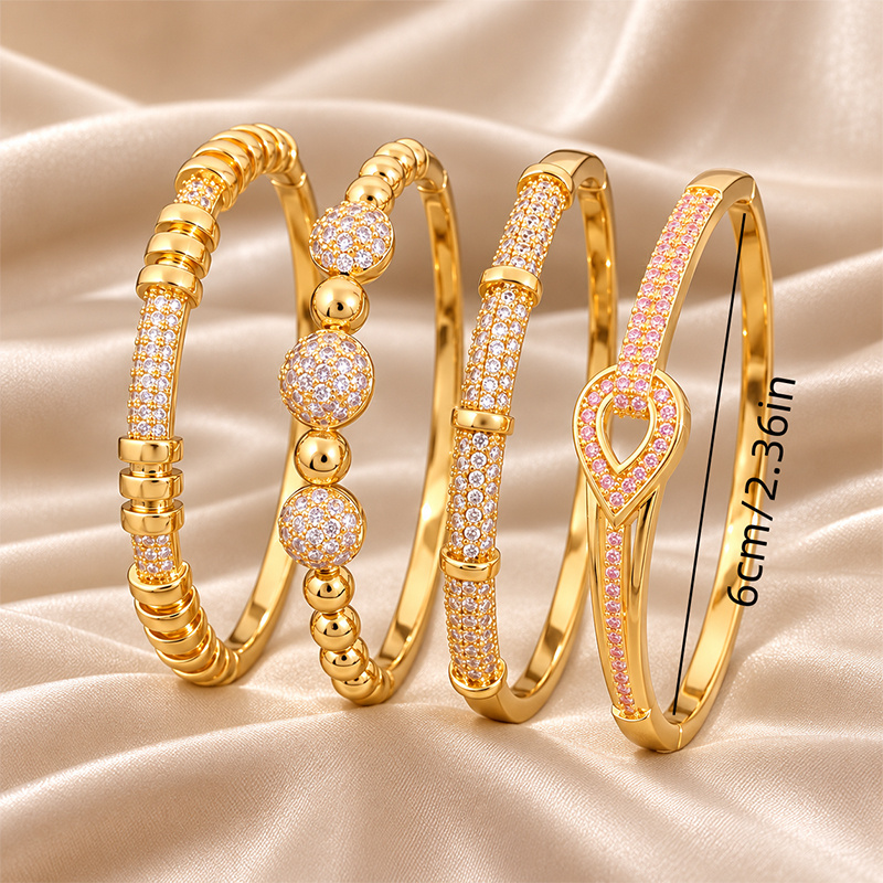 Luxury Pink Teardrop Bangle Pack, Gift for Ladies