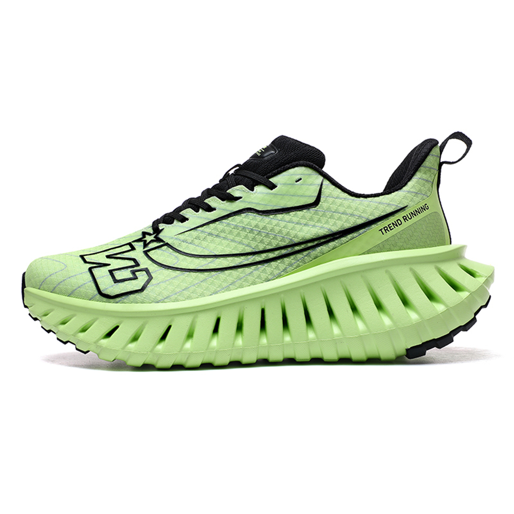 Carbon Plate Technology - Men's Road Running Shoes, Thick-Soled Casual Sneakers for Men, Comfortable and Breathable Fabric Upper, Cushioning and Shock-Absorbing MD Midsole, Slip-Resistant and Wear-Resistant Rubber Outsole, Low-Top Lace-Up Closure