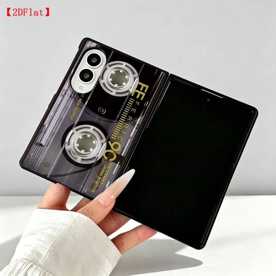 TEMU Coque de téléphone - [2D Plat] Housse de téléphone adaptée pour Samsung Galaxy Z Fold 8 Fold8 Transparent Cassette Dorée