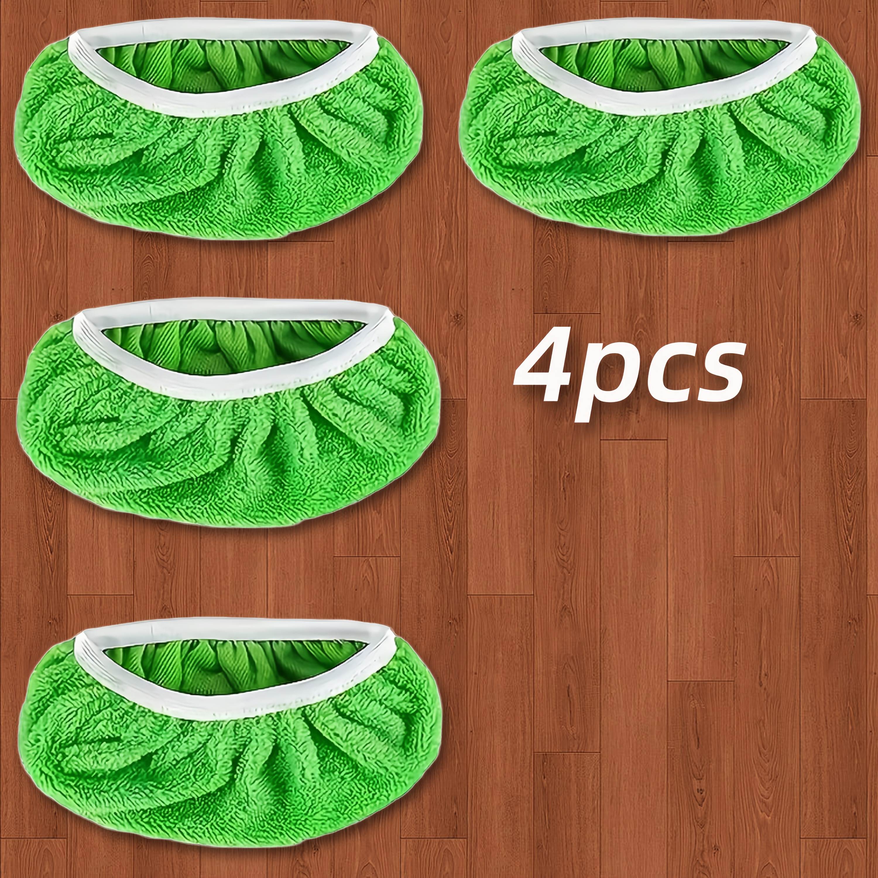 TEMU 4pcs (gray, Green ) Reusable Mop Pads (mop Head Not Included) - Fits 10-inch Mops: Washable, Durable, Absorbent, Wet And Dry Cleaning. Gray With