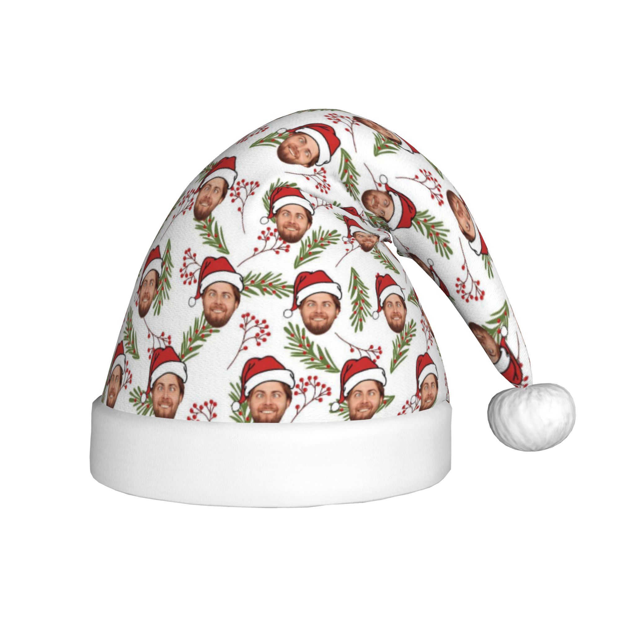 TEMU Personalized Christmas Hat Featuring A Photo, A Fun Accessory For Holiday , Gatherings, Stage Shows, And Costume Parties, Perfect For The