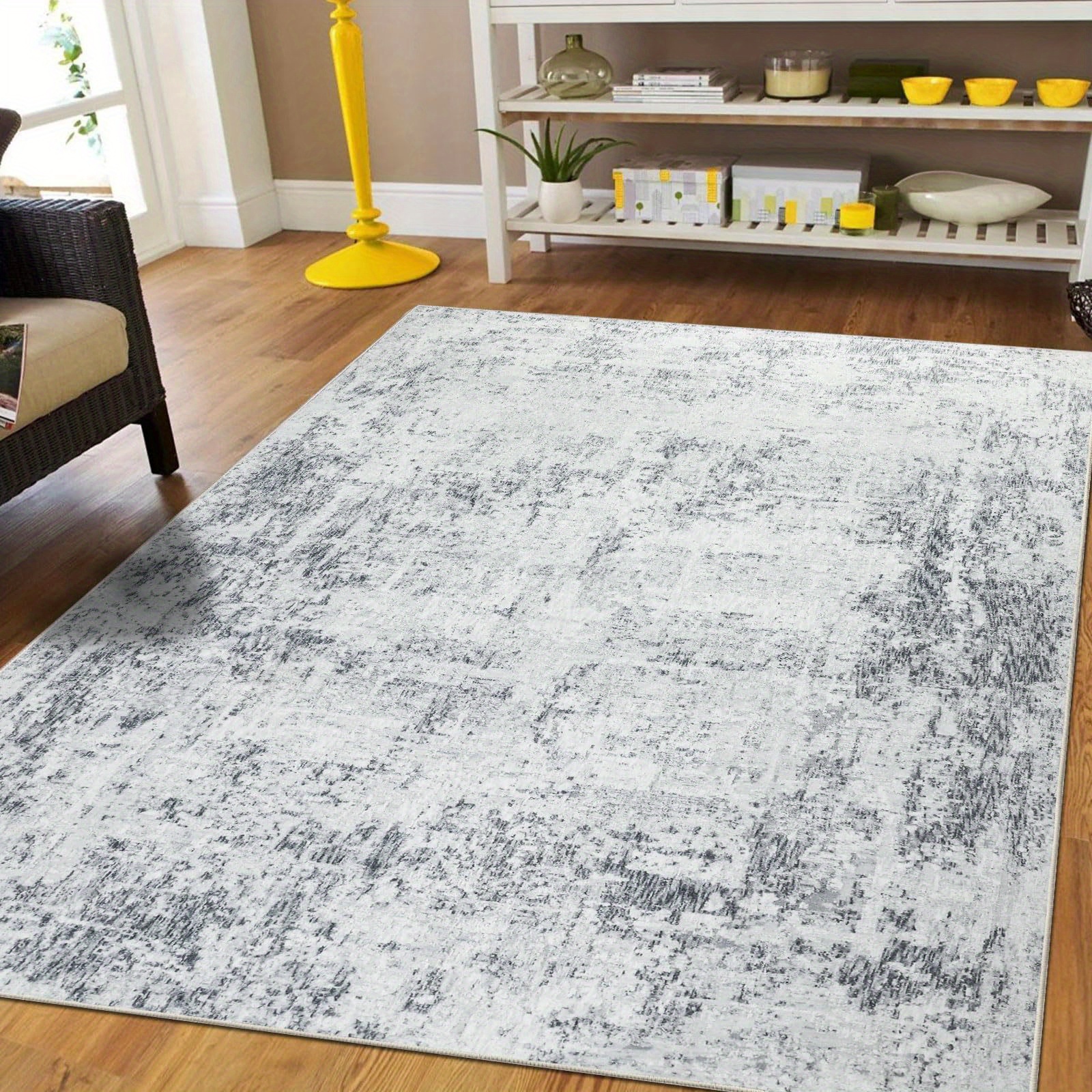 Image of Capslpad Abstract Area Rug Modern Short Pile Soft Faux Imitation Cashmere Living Room Rug Washable Indoor Rug Non Slip Minimalist Floor Mat Rugs For Living Room Bedroom Office Area Kitchen Decor