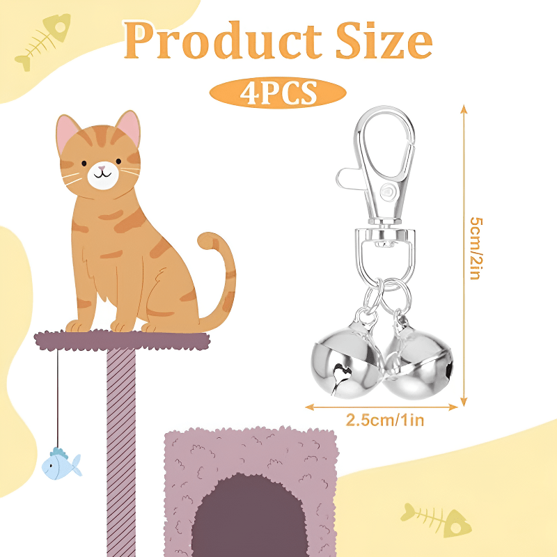 pet   collar bells 4pcs pet   collar bells keychain bells pet supplies clavicle tool additions   and durable without battery Product details 3