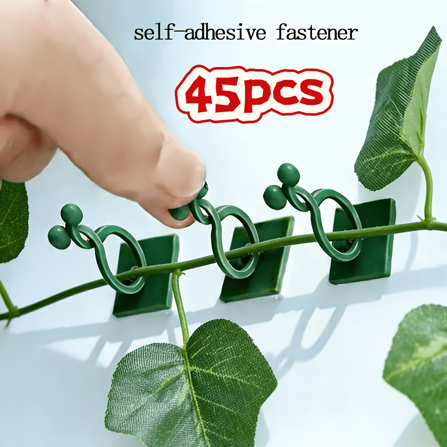 TEMU 45pcs Self-adhesive Plant Climbing Wall Clips, Plant Climbing Hooks/trellises- Climbing Tool Fixing Vine Clips, Holiday Decoration Fixing Clips,