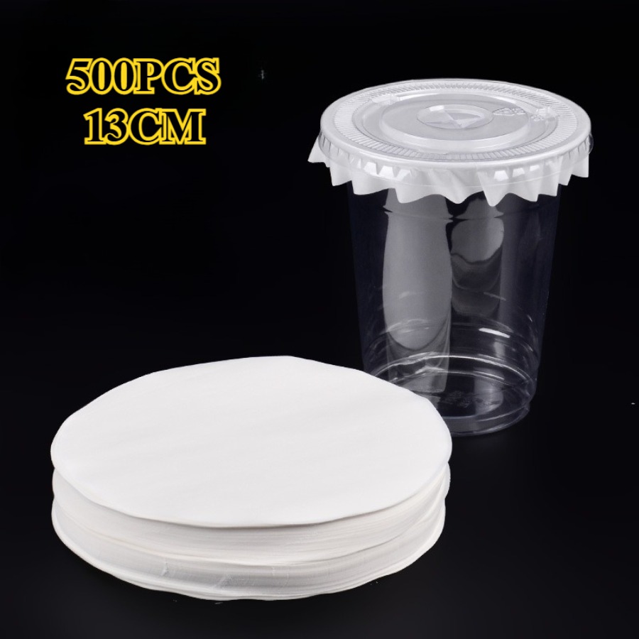 500pcs pack leakproof paper lid liners suitable for bubble tea coffee cups oil spill proof round sealing film for lid caps compatible for bubble tea machines parties cafes restaurants beverage spill