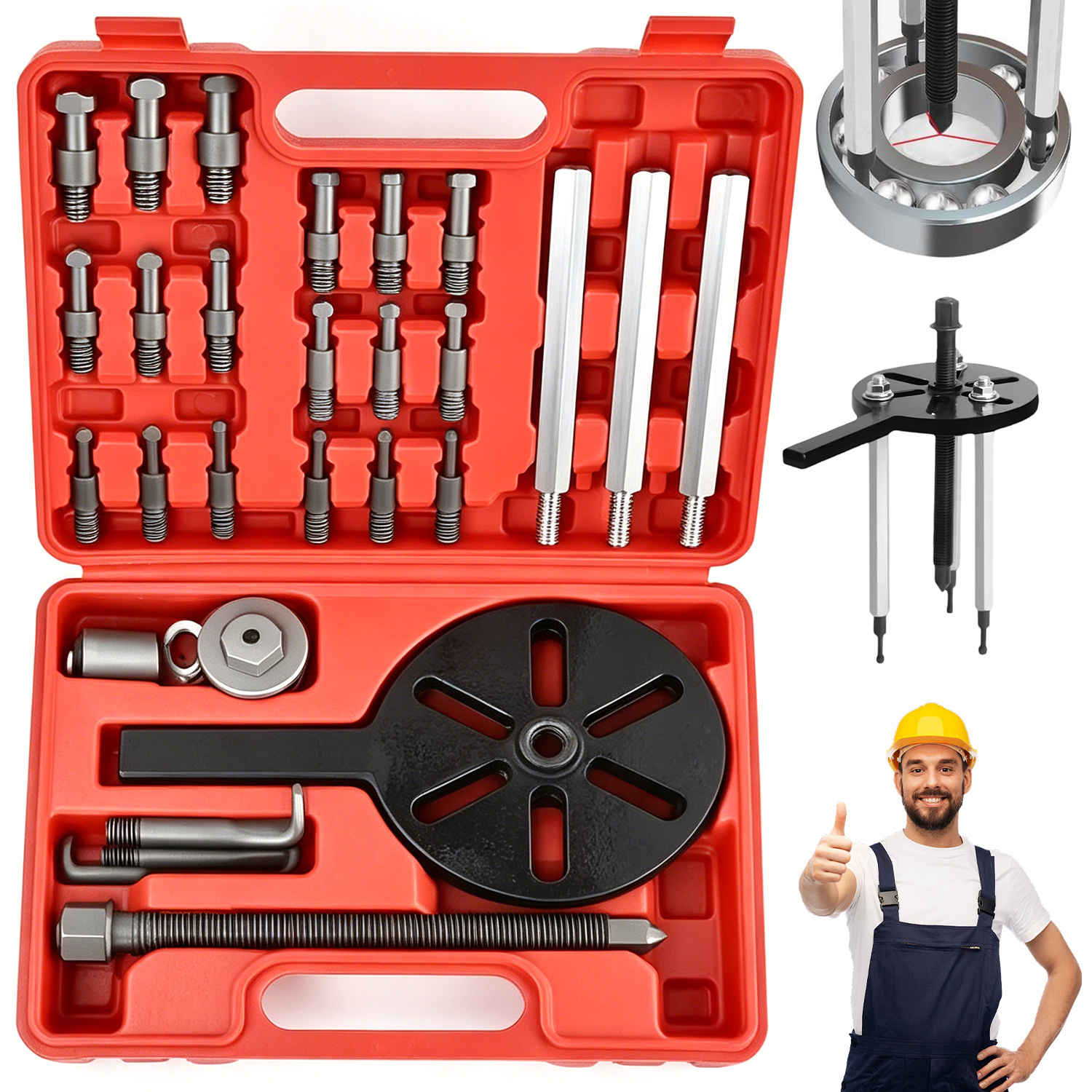 TEMU 1set Three-claw Puller Inner Bore Bearing Dismounting Tool With 6 Kinds Of , Which Is Suitable For Dismounting Bearings With Different Sizes And