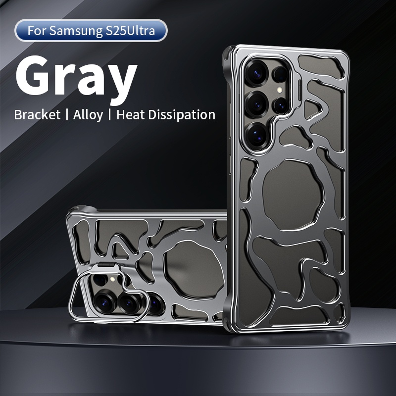 TEMU Phone Case - The Ultra-thin Heat Dissipation Lens Invisible Bracket Is Suitable For S25 Ultra Phone Case, Featuring A Full Metal Hollow , S9380