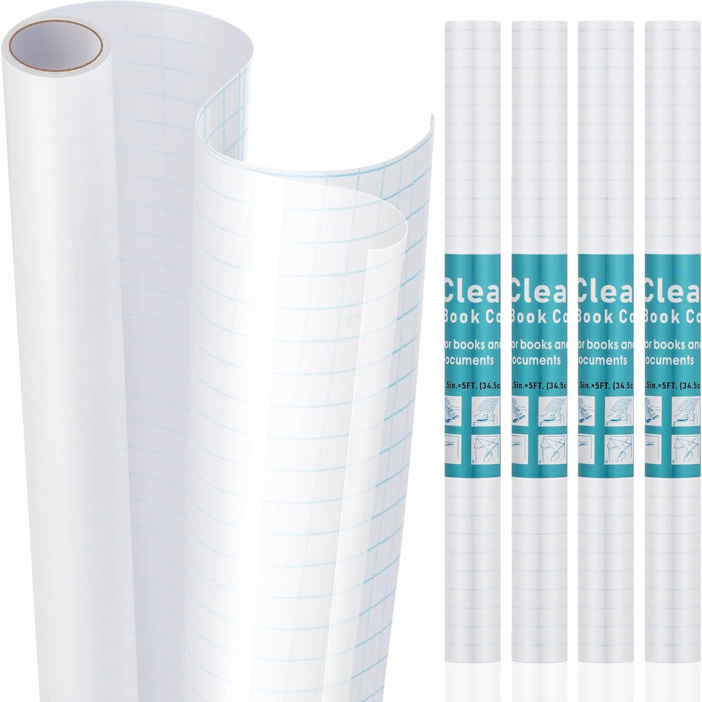 

A Roll Of Transparent Self-adhesive Book Cover, Roll-type Self-adhesive Book Film, Cut , Transparent Self-adhesive Book Film Shell.