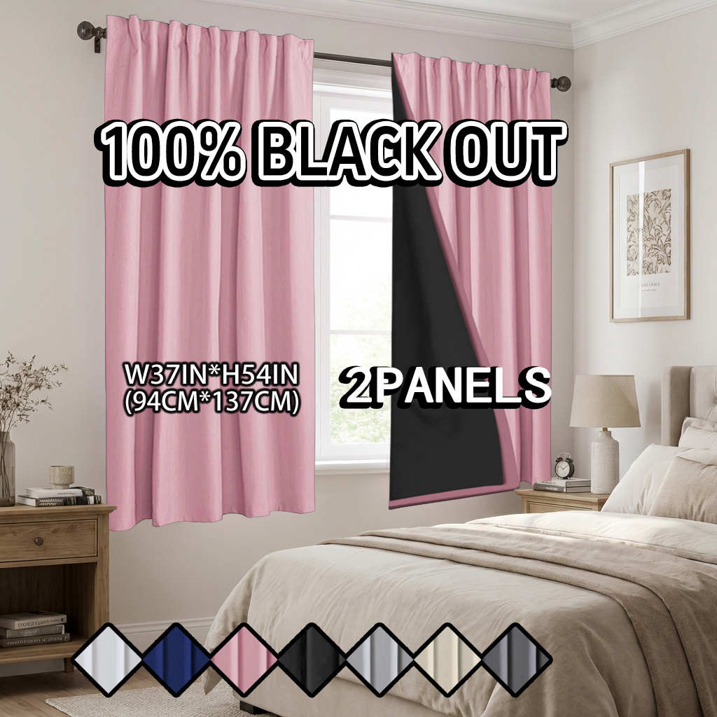 TEMU 2pcs Pack, 100% Blackout Thermal Curtains, Privacy Protection, Warm Noise Insulation, Darkening Room, Rod Hanging Curtains, Partition Curtains,