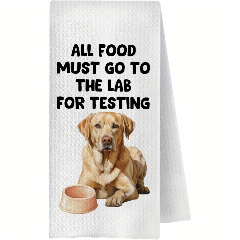 TEMU 1pc Kitchen Towel Suitable For Women' Gifts, Yellow Labrador Themed Dish & Tea Towel With Modern Print, For Dog Lovers, Decorative Bar Towel For