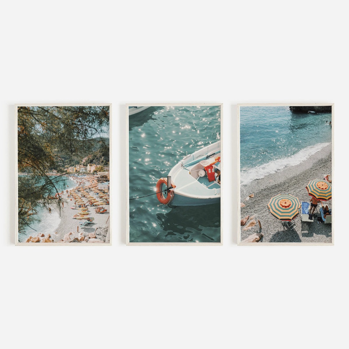 TEMU 2d Flat, 2d Flat, 3pcs (canvas Poster Unframed) Prints, Set Of 3 Prints, Amalfi , Umbrella, Printable Art, Summer In Amalfi