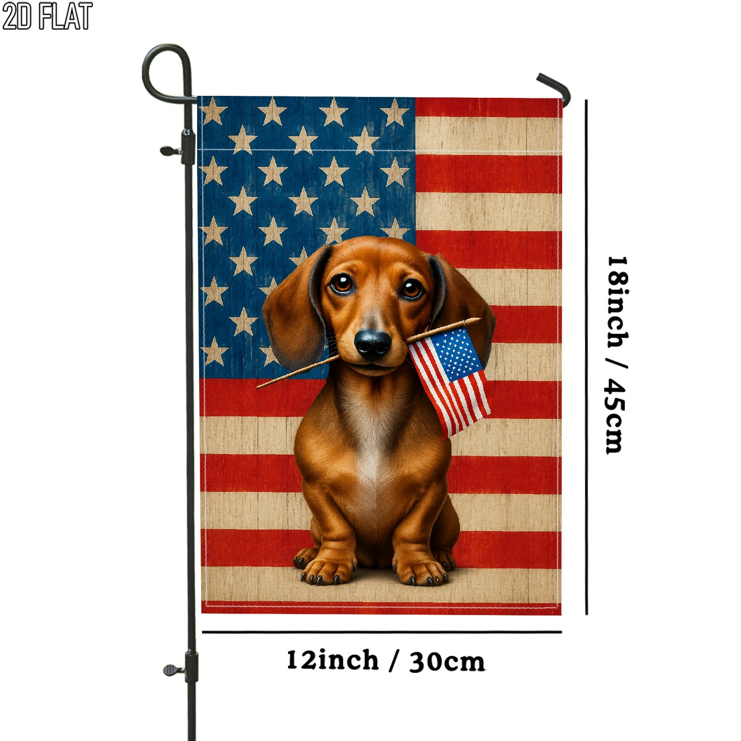 TEMU 2d Flat - 2d Flat - 2d Flat 1pc Outdoor Garden Flag Dog Red Blue Beige Vertical Double-sided Flag Porch Decoration For Garden Outside Yard