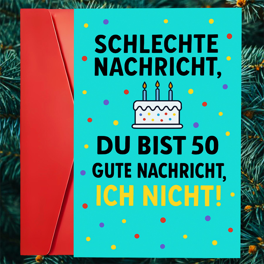 E-shop 1 Stück Lustige 50. Geburtstagskarte für Freunde oder Familie – mit Humor feiern – für Geburtstagsfeiern lässige Geschenke, Party