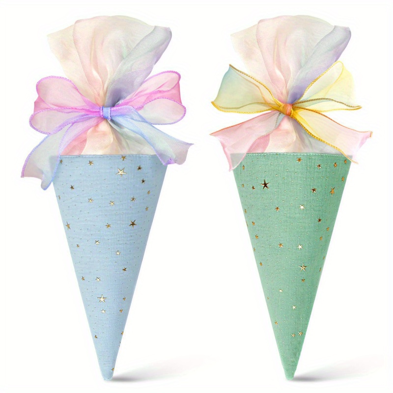 colorful  , 49cm large capacity + gradient tulle bow decor, all-age holiday wrapping (back-to-school/halloween/), candy & stationery storage bag, golden accents, portable party supply 0