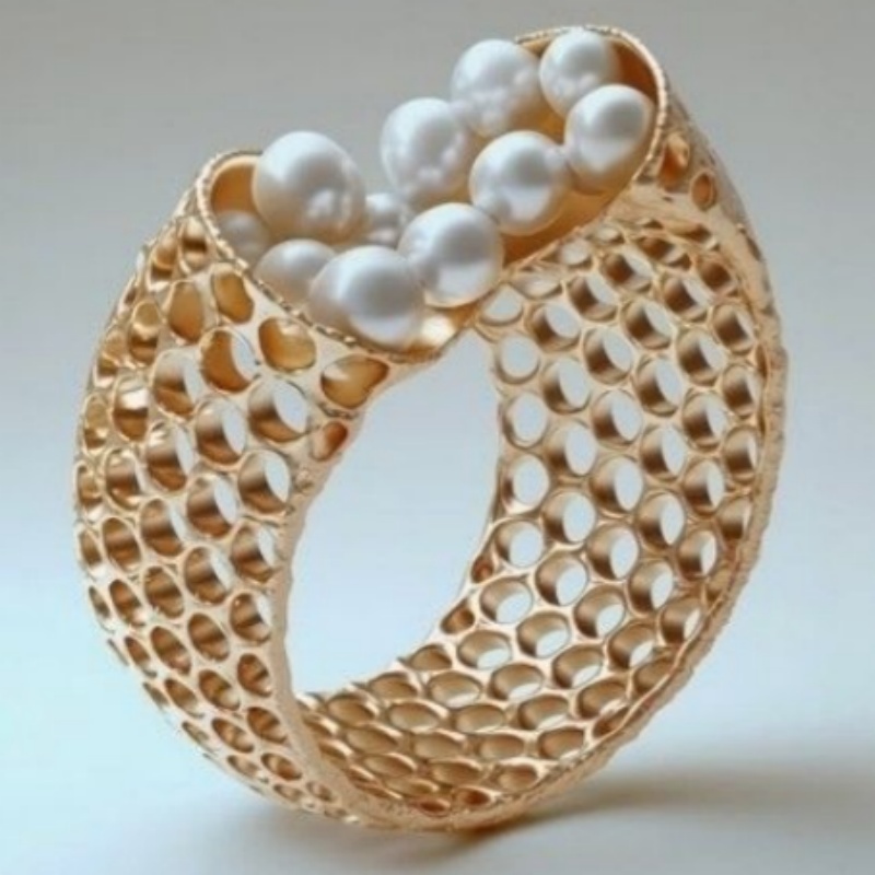 Women's Vintage Hollow Honeycomb Ring, Elegant Clustered Design