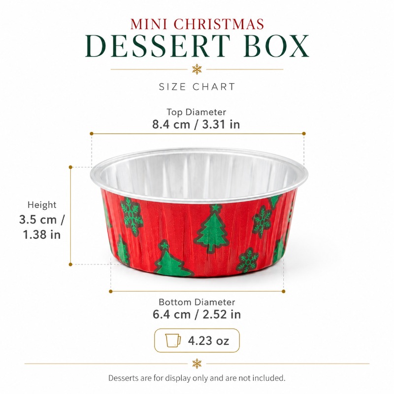 36pcs Mini Christmas Dessert Boxes with Clear Lids