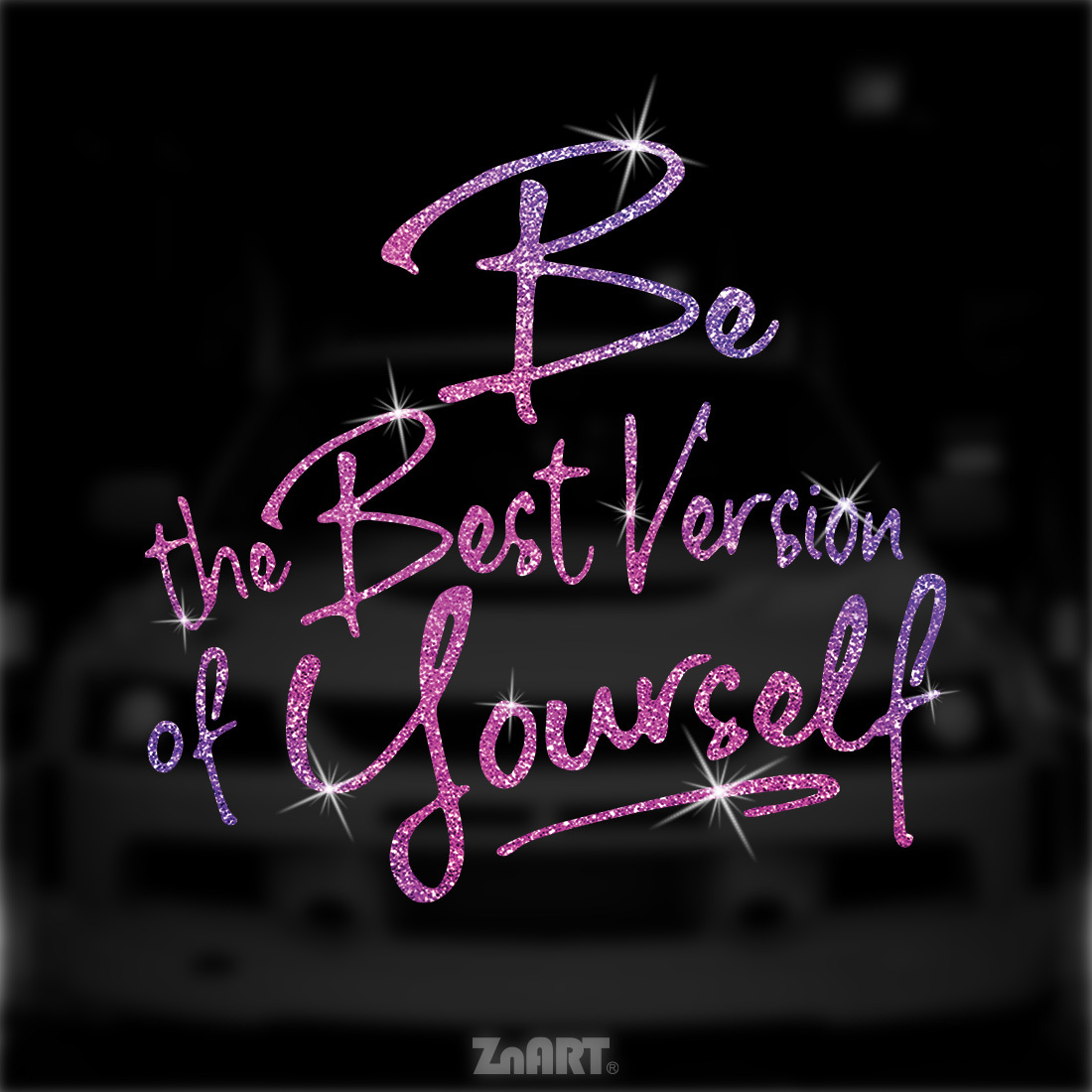 1pc " Best Version Of Yourself" Inspirational Bling Vinyl Sticker, For Car, Truck, Motorcycle, Laptop, Notebook, Window Glass, Shiny Bright Sticker Covers Scratches, To Stick And Remove, No Residue