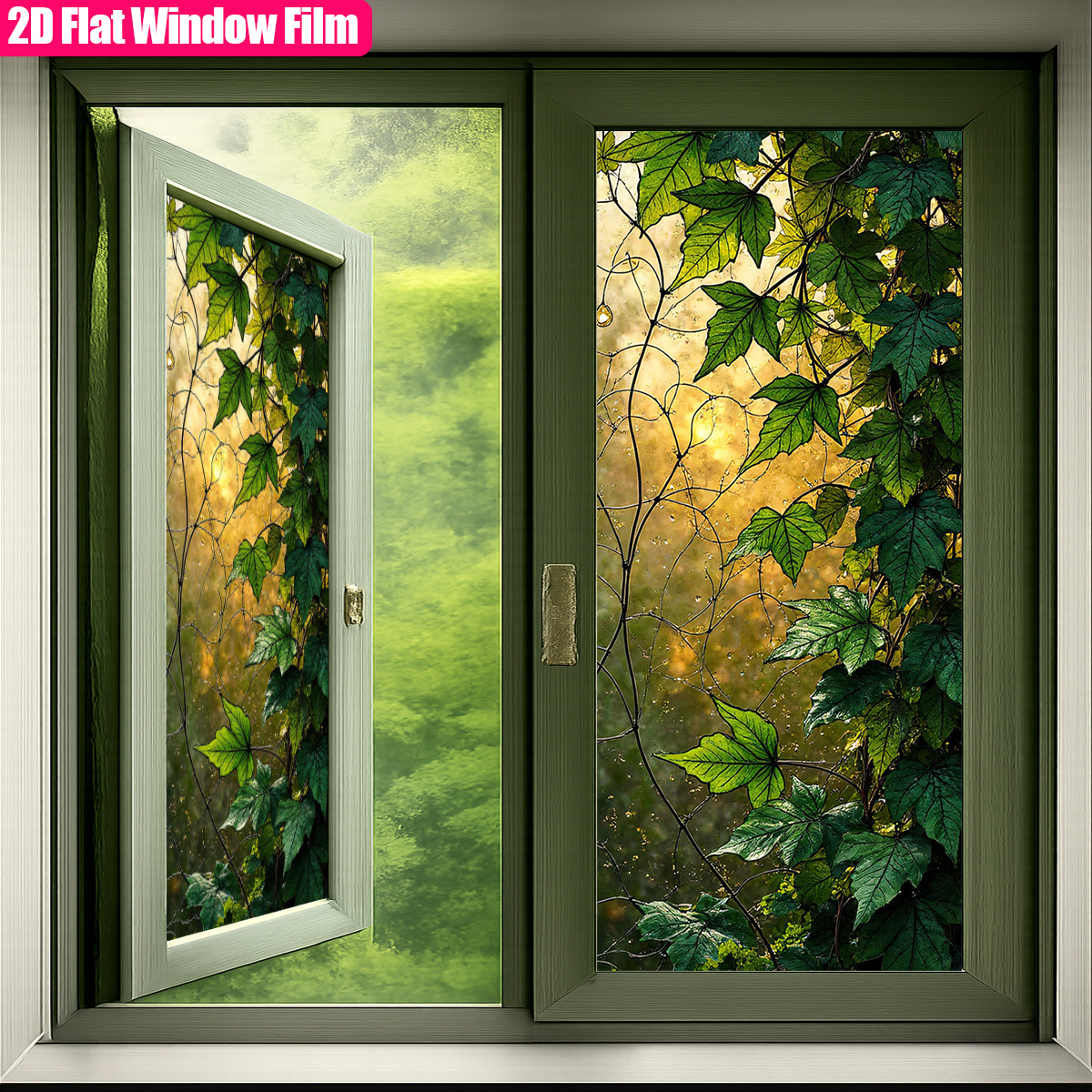 1pc Asoonyum Static Cling Window Film Privacy Glass - Frosted Stained Glass Pattern, Pvc Film (no Glue) For Doors, Mirrors, Shower Doors - Design, Easy & Stick, /outdoor Use For Home, Office