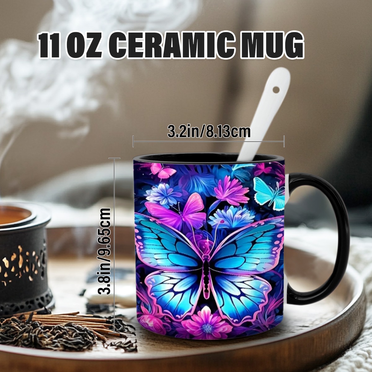 TEMU 1pc Ceramic Mug With Rim & Rim Lip Contact Suitable For Home, Office, Outdoor Use - Tea Cup With Rim Print, Hand Wash Only, Gifts For , Ramadan,