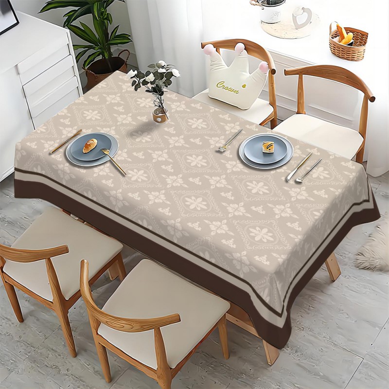 

1 Style Pattern Tablecloth, Dirt Resistant, Easy To Clean, Polyester Fabric, Suitable For Restaurants, Parties, Buffets And Weddings, Machine Made