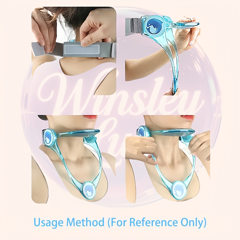neck support   vibrant circular cushions adjustable ergonomic collar in blue and pink use at home in office or at a desk encourages   posture and alleviates neck tension neck brace ergonomic desk solution Product details 2