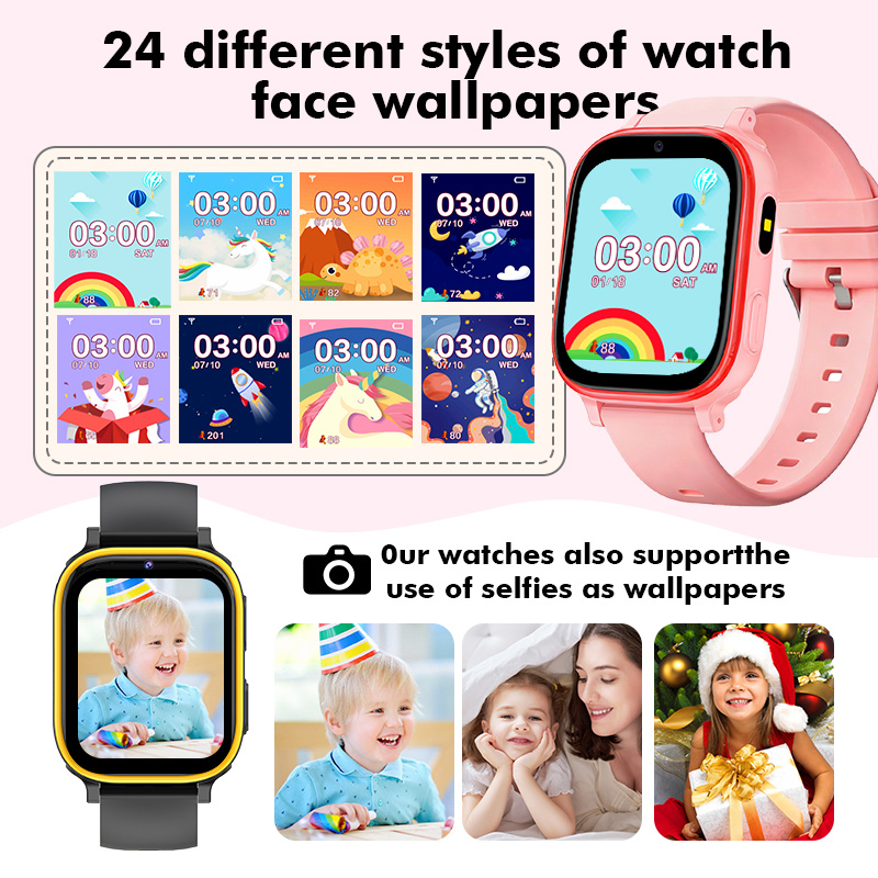 Smartwatch, Smartwatch Telefoon voor Meisjes Jongens met SOS Oproep, 4.65 cm HD Smartwatch Kinder Fitness Tracker Jongen Meisje 31 Spelletjes Camera Stappenteller Wekker Kerst- en Verjaardagscadeaus