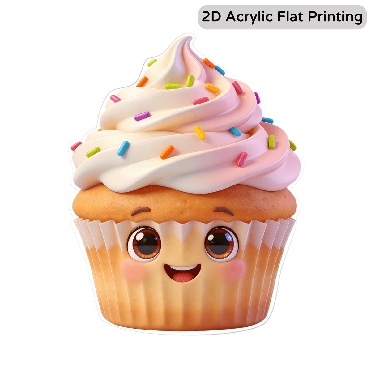 Image of 1pc Cute Cupcake Fridge Magnet, Suitable For: Adorable Cake Ornament, Acrylic Fridge Magnet For Doors, Birthday/housewarming Gift, Decor, 2d Flat Design